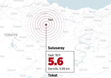 Tokat'ta 5.6 büyüklüğünde deprem