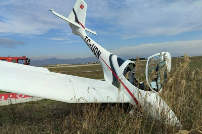 Bursa’da Eğitim Uçağı Pistten Çıktı: Pilot Yaralandı